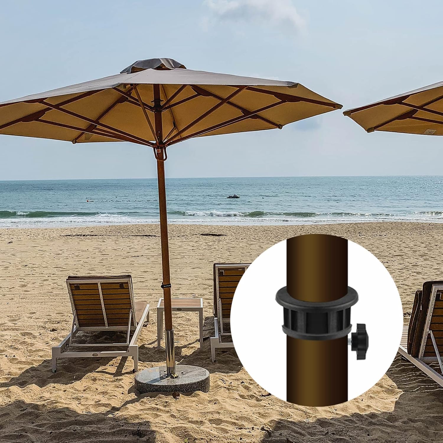 2 juegos de accesorios de soporte para sombrilla de patio con tornillos, soporte de montaje en poste de sombrilla para exteriores, perilla giratoria