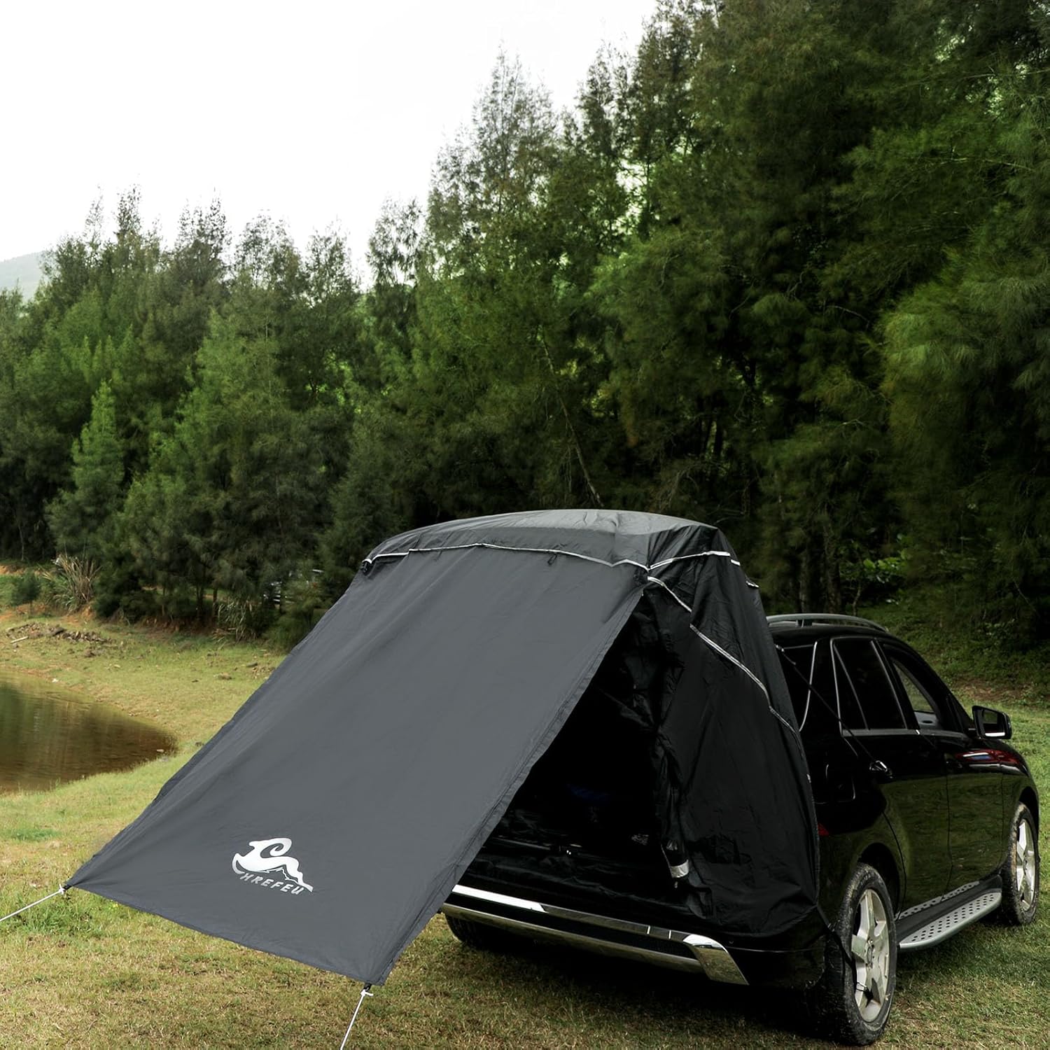 Toldo para puerta trasera SUV con bolsa de almacenamiento impermeable portátil, tienda de campaña con portón trasero, toldo para puerta trasera para
