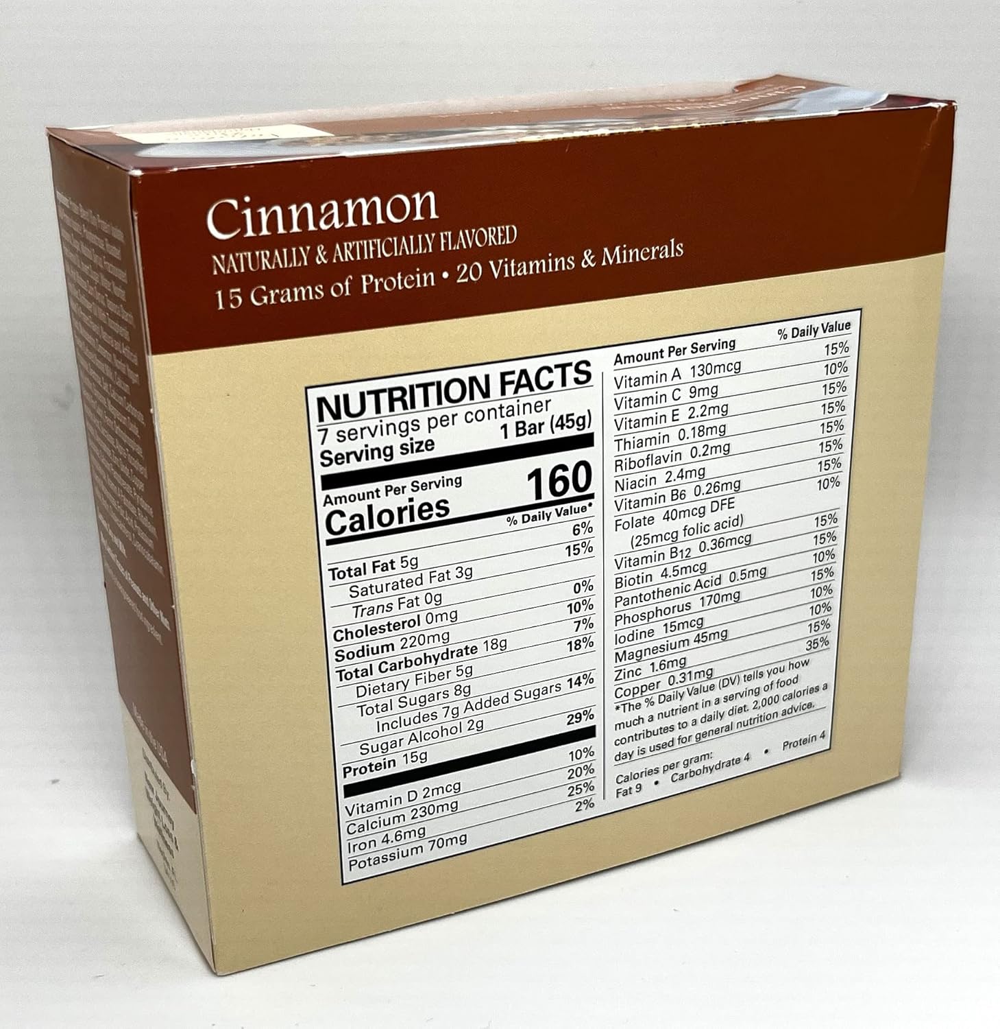 Cinnamon Bar – New Journey Weight Loss & Wellness – Barra nutricional de reemplazo de comidas con alto contenido de proteínas (7 barescaja)