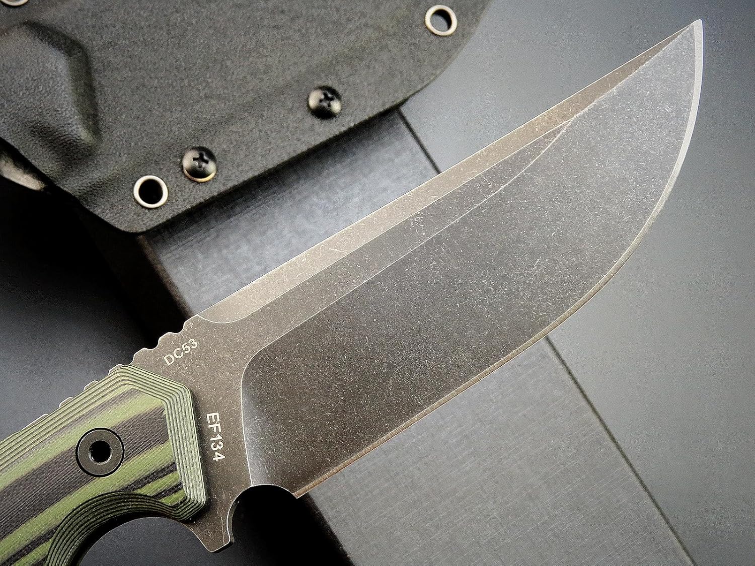 Eafengrow EF134 Cuchillo de hoja fija DC53 Hoja de acero de dos tonos G10 mango de espiga completa Heavy Duty EDC cuchillos rectos para trabajo,