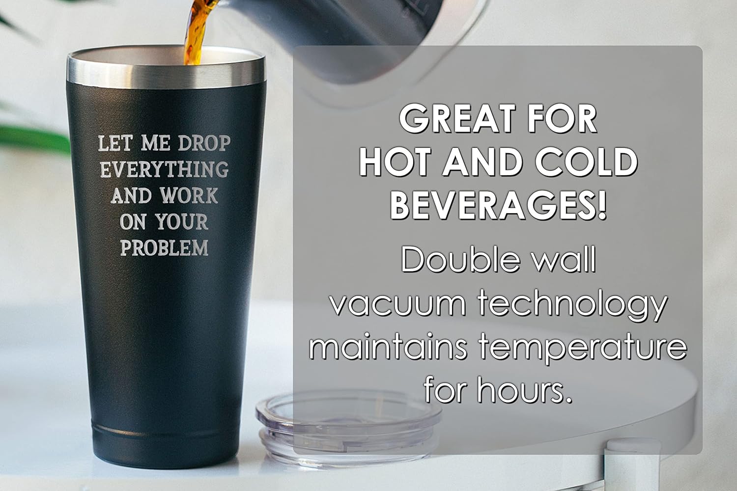 Sodilly Funny Tumblers for Men – Let Me Drop Everything – Stainless Steel Tumbler with Lid – Gag Gifts for Men Women Coworkers Boss – Birthday