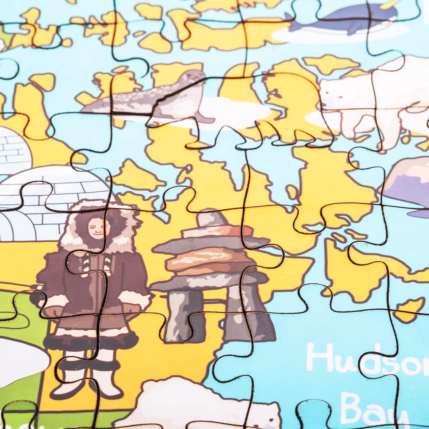 Terra Puzzles Rompecabezas de madera con mapa de Canadá de 152 piezas, 15 x 10 pulgadas