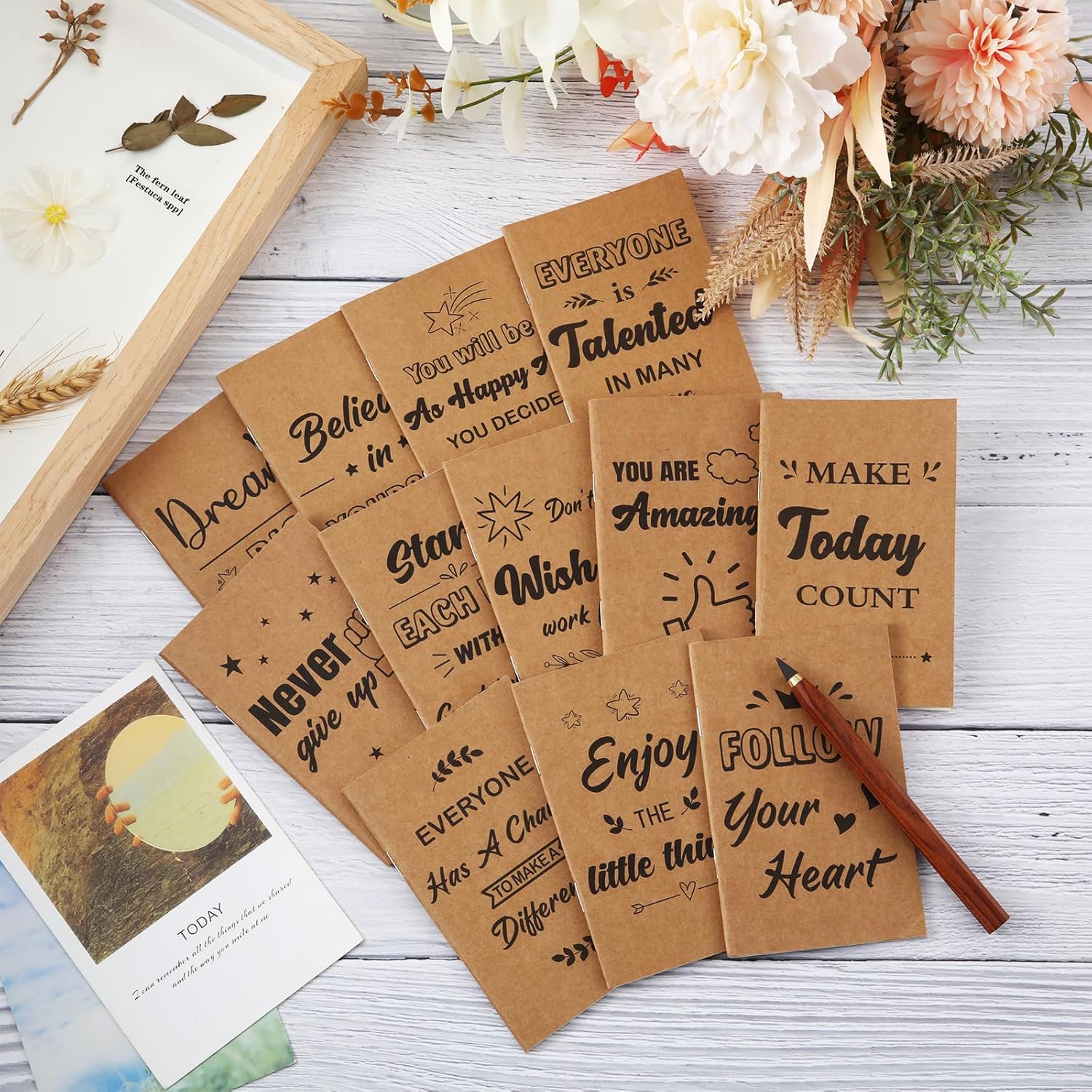 Qeeenar 108 cuadernos de papel kraft con versículos de la Biblia, regalos inspiradores, mini citas motivacionales, bloc de notas de bolsillo para