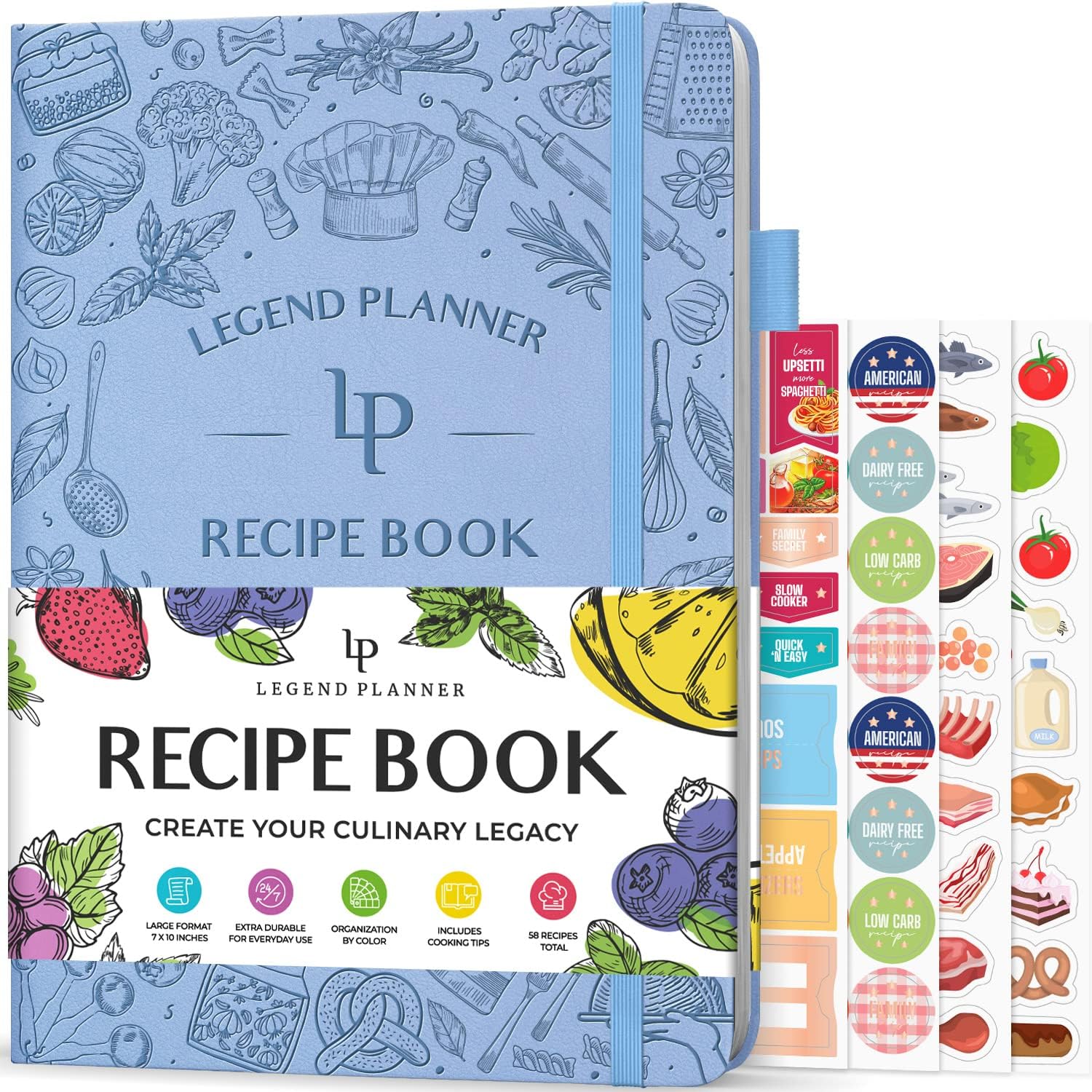 Libro de recetas Legend  Libro de cocina familiar en blanco para escribir en tus propias recetas  Diario de cocina vacío  Cuaderno de cocina