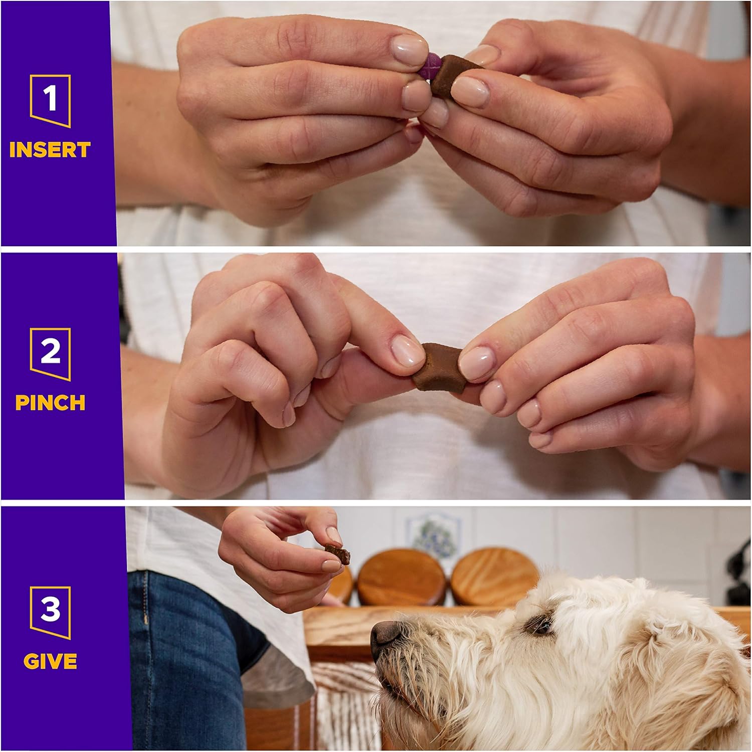 VETRISCIENCE Pinchers Pill Hiding Dog Treats con probióticos  Pastillas, cápsulas y tabletas  Hace que dar medicamentos sea fácil