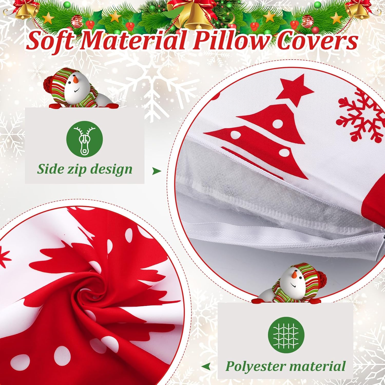 9 fundas de almohada de Navidad de 18 x 18 pulgadas, fundas de almohada navideñas para el hogar, árbol de Navidad, fundas de almohada para el hogar,