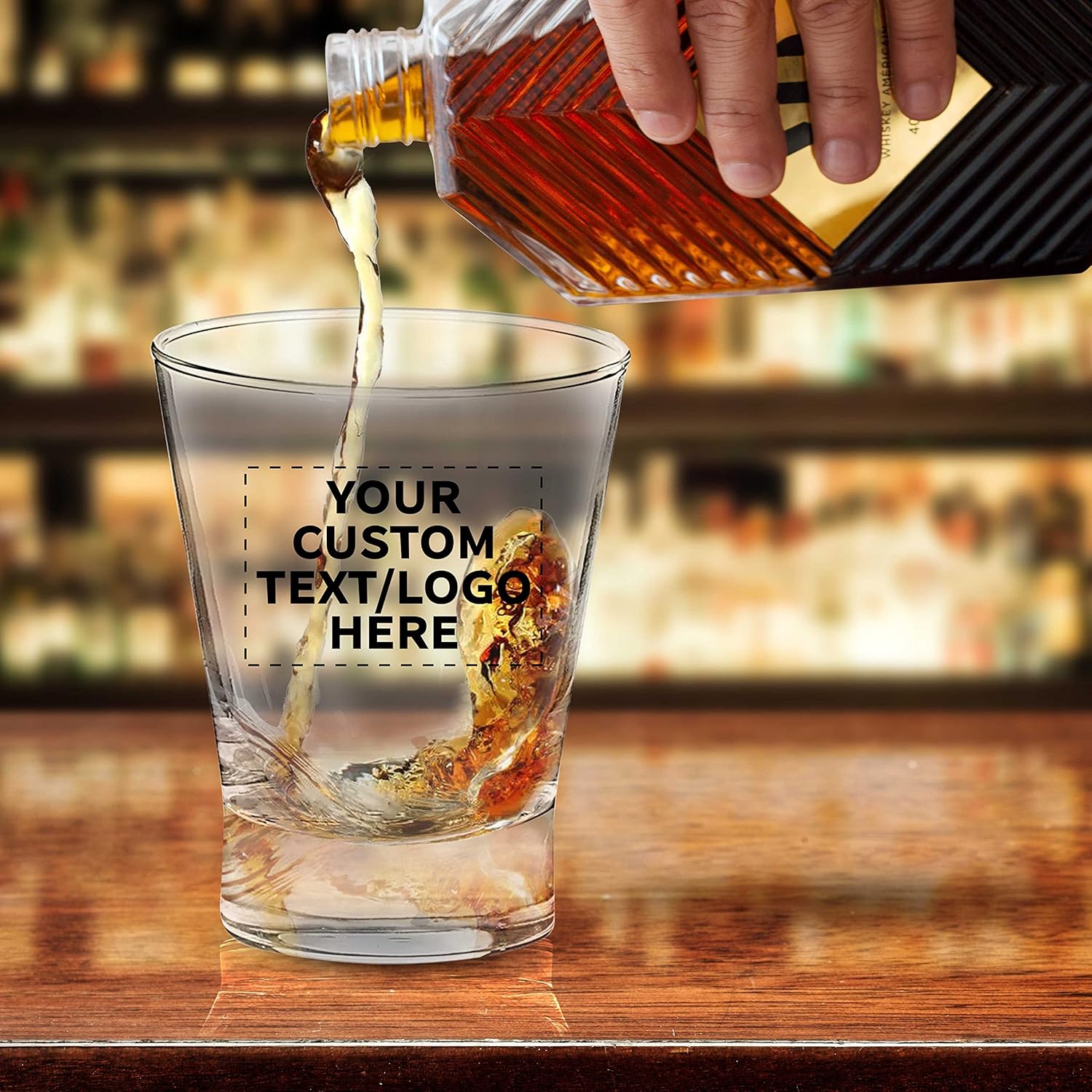 Vasos de whisky con logotipo personalizado, 12 onzas, juego de 96, paquete personalizado a granel, perfecto para whisky, bourbon, cóctel,