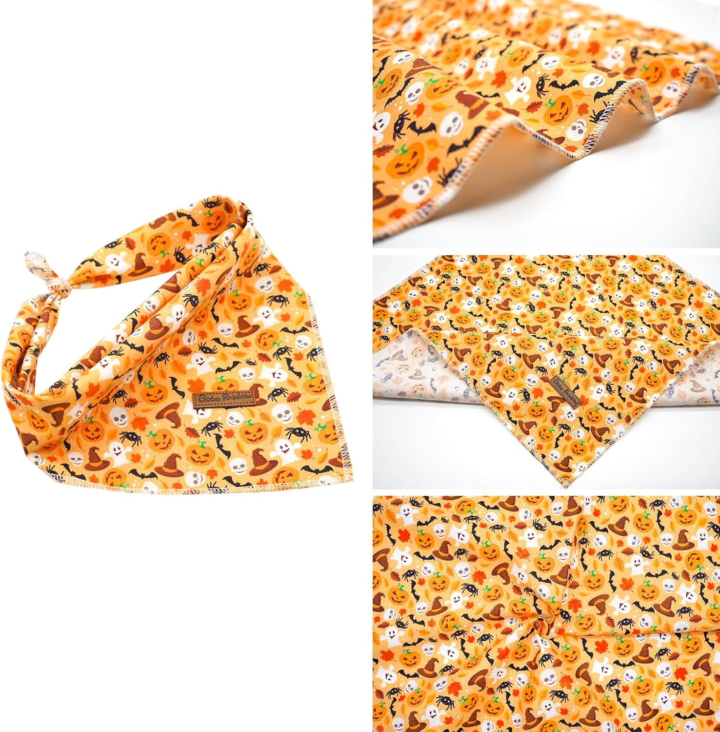 Pañuelo de otoño para perro, 1 bufanda de Halloween para perro, bufandas para perros, bufanda para mascotas, pañuelo para mascotas, bufandas