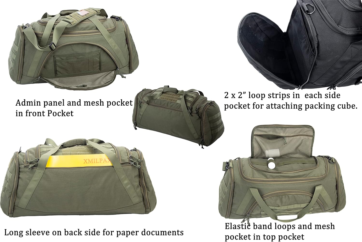 Bolsa táctica MOLLE Gear Bag con 4 organizadores modulares de engranajes cubos de embalaje. Ideal para caza, campo de tiro, aplicación de la ley,