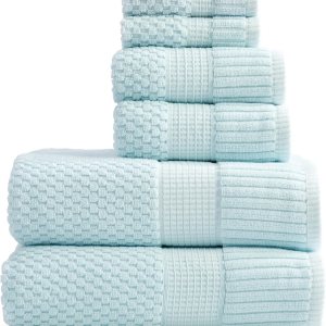 NY Loft Juego de 6 toallas 100% algodón, supersuaves y absorbentes, de secado rápido, 2 toallas de baño, 2 toallas de mano y 2 paños para la cara, NY Loft Juego de 6 toallas 100% algodón, supersuaves y absorbentes, de secado rápido, 2 toallas de baño, 2 toallas de mano y 2 paños para la cara,