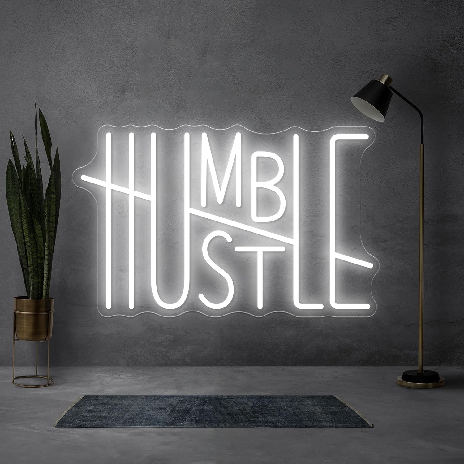HUSTLE – Letrero de neón con palabras para decoración de pared, letrero de luz LED de neón alimentado por USB, decoración de habitación para niños,