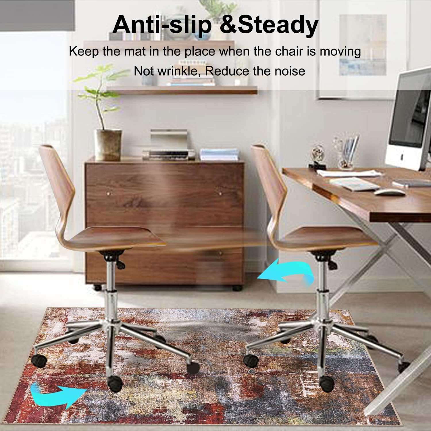 Anidaroel Tapete para silla de oficina para suelo de madera dura y azulejos, tapete de silla de computadora de 35 x 59 pulgadas para silla rodante,