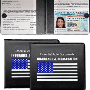 Soporte para registro y seguro de automóvil, paquete de 2 organizadores de documentos esenciales de alta calidad con cierre de velcro fuerte, Soporte para registro y seguro de automóvil, paquete de 2 organizadores de documentos esenciales de alta calidad con cierre de velcro fuerte,