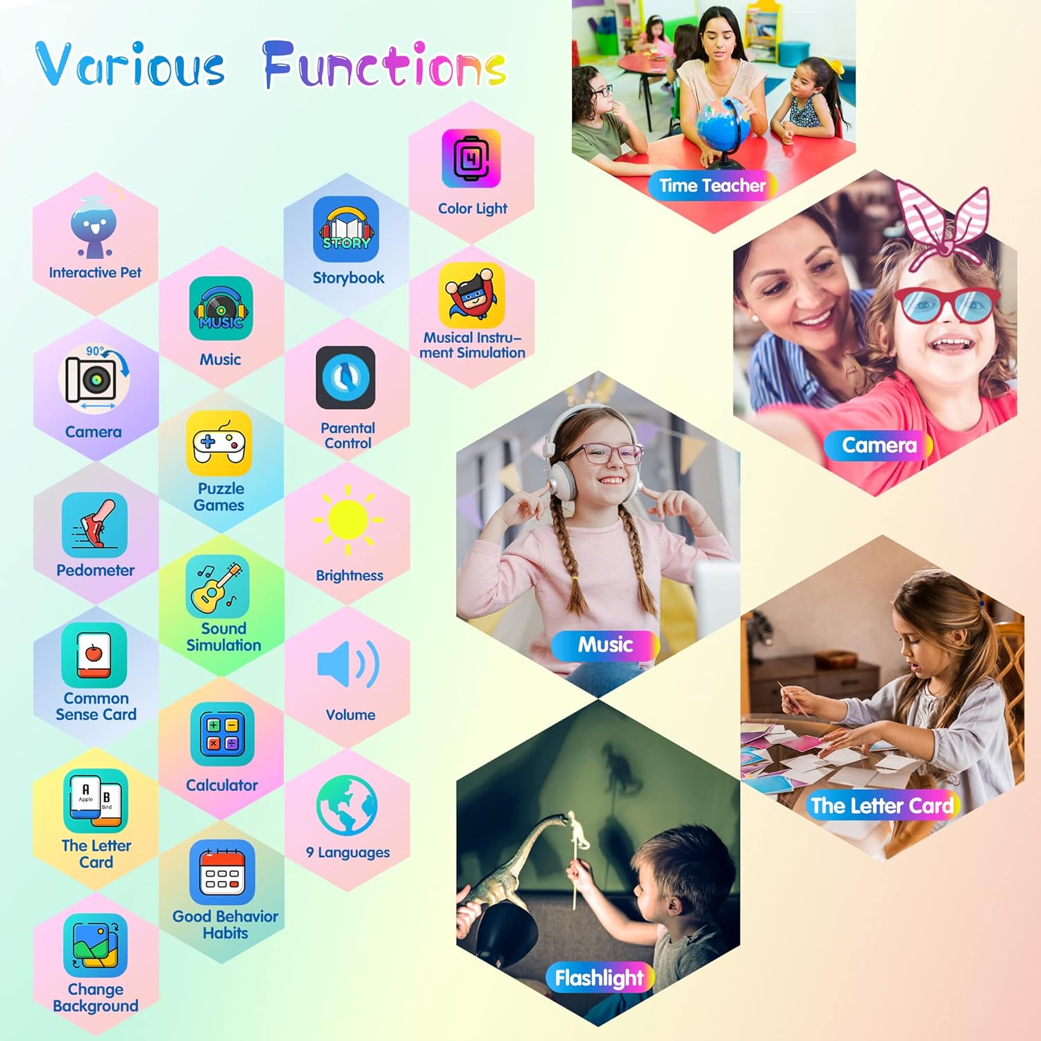 Smart Watch for Kids – Kids Smart Watch Boys with Rotatable Camera Audio Books Games Video Music Player Alarm Clock Pedometer, Kids Watch Gifts Toys