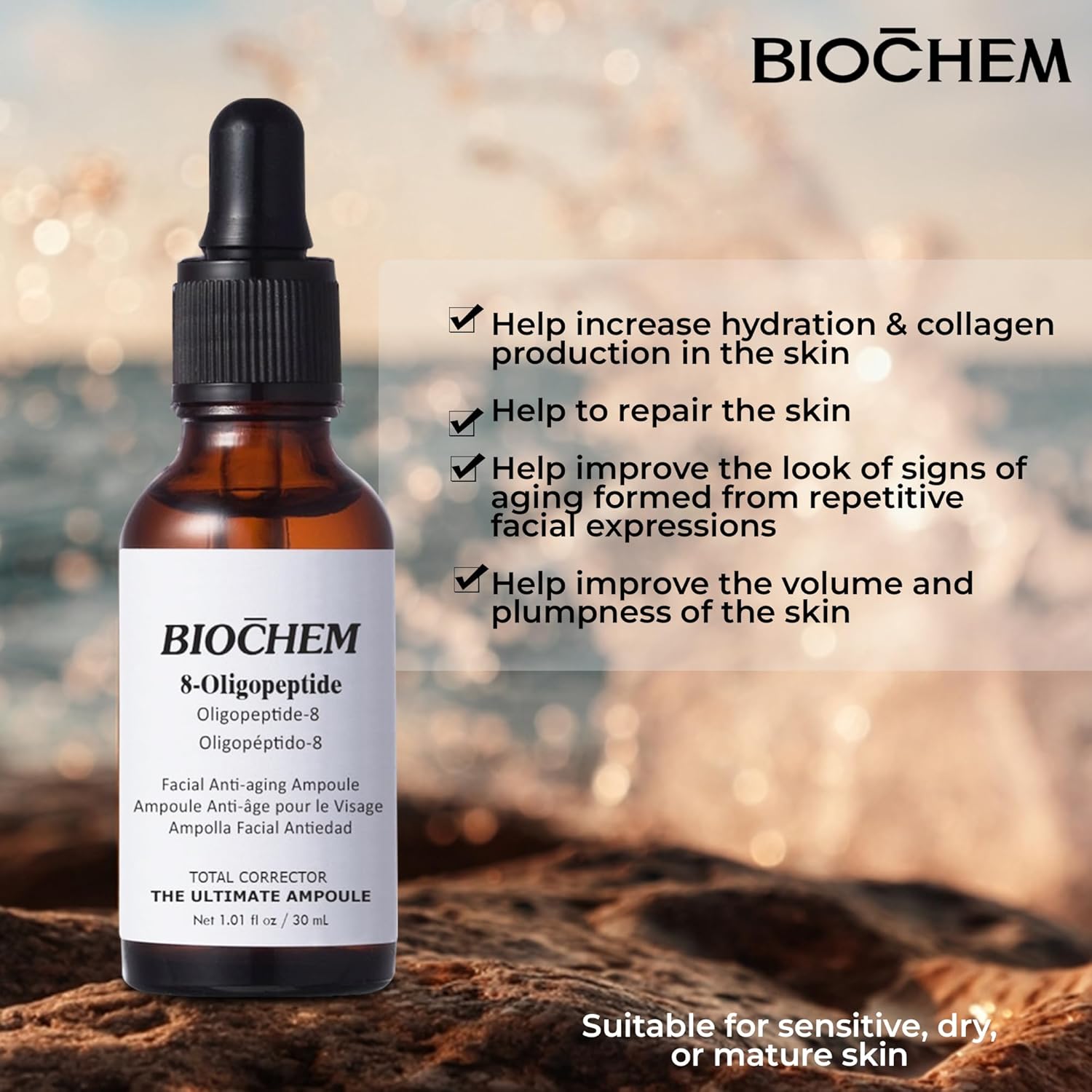 8-Oligopeptide – 1.01 fl oz  1.0 fl oz Ampolla facial antienvejecimiento