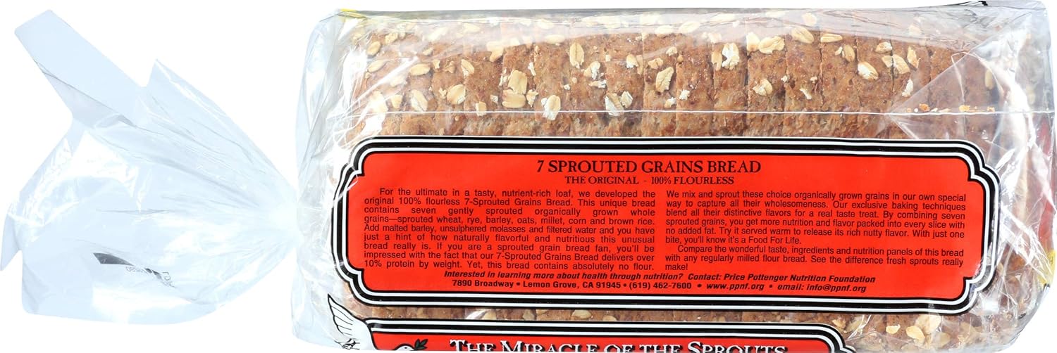Food For Life Pan de grano germinado sin harina, 7 granos, 24 onzas (congelado)