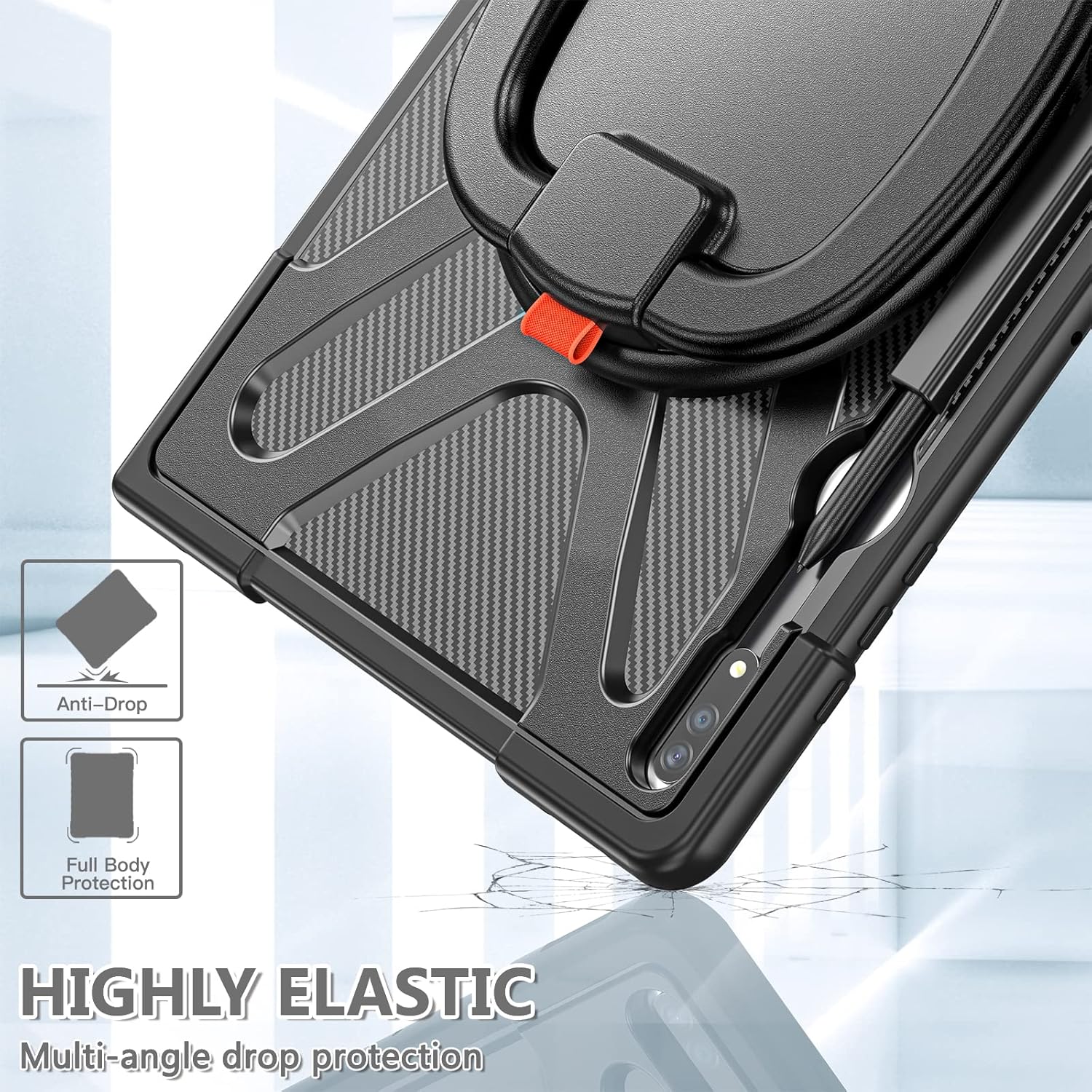 Funda para Galaxy Tab S8 Ultra de 14.6 pulgadas, S8 Ultra Tablet Funda de 14.6 pulgadas, Funda protectora a prueba de golpes con rotación de 360 y