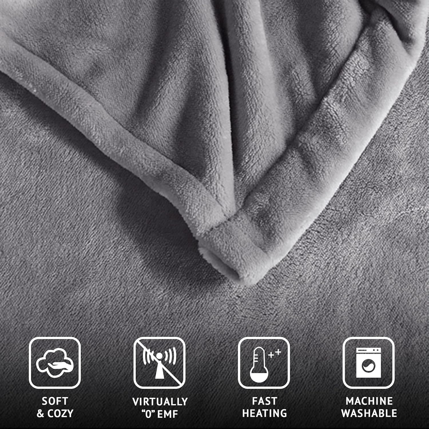 Beautyrest – Manta eléctrica de calentamiento rápido, apagado automático, prácticamente sin campos electromagnéticos, varios ajustes de calor,
