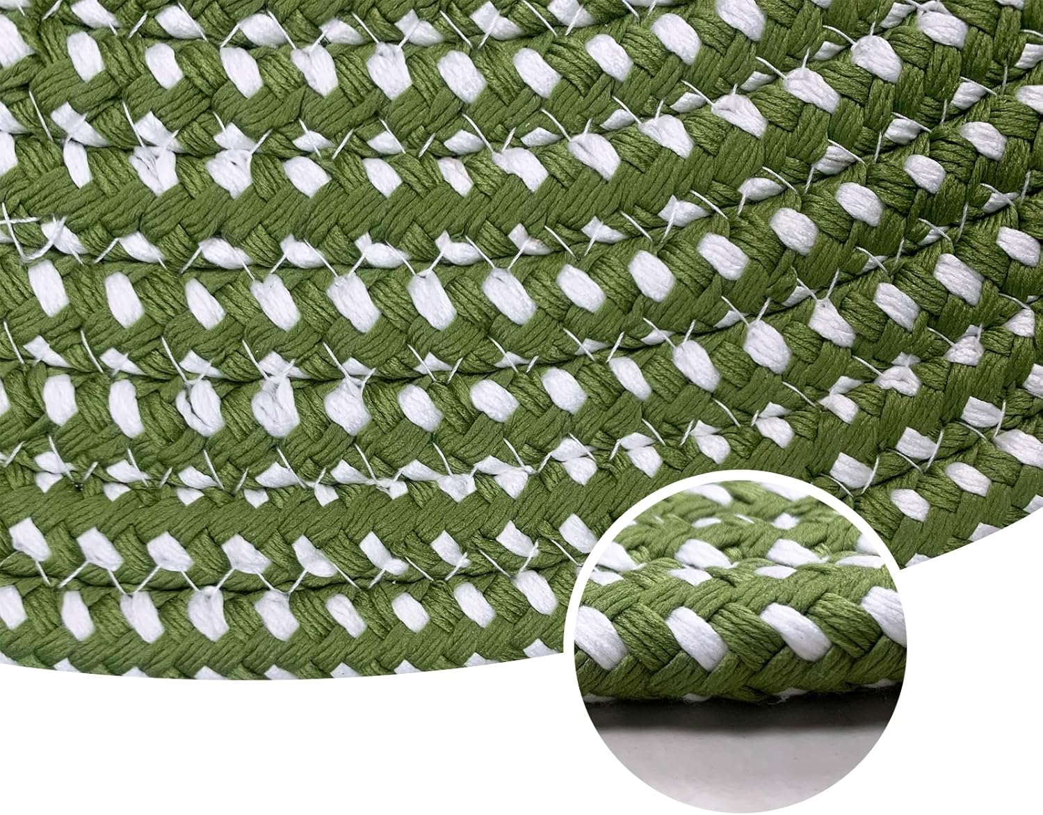 USTIDE Alfombra trenzada, ovalada de cuerda de algodón, lavable a mano, alfombra de cuerda suave para entrada, cocina, baño, mesita de noche,