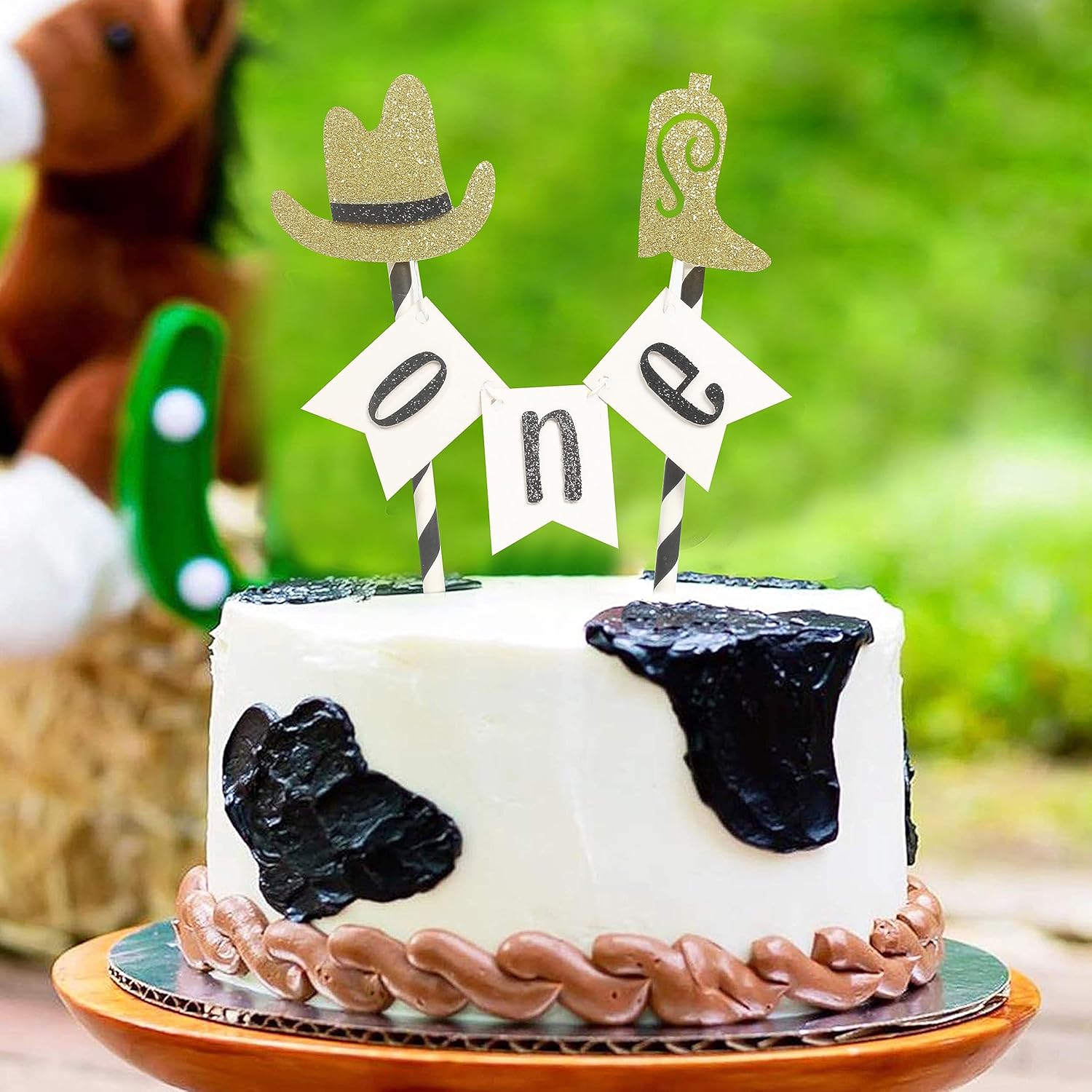 Decoración para pastel de cumpleaños con temática de vaquero occidental, suministros de fiesta de vaquero para niños, sombrero de vaquero con