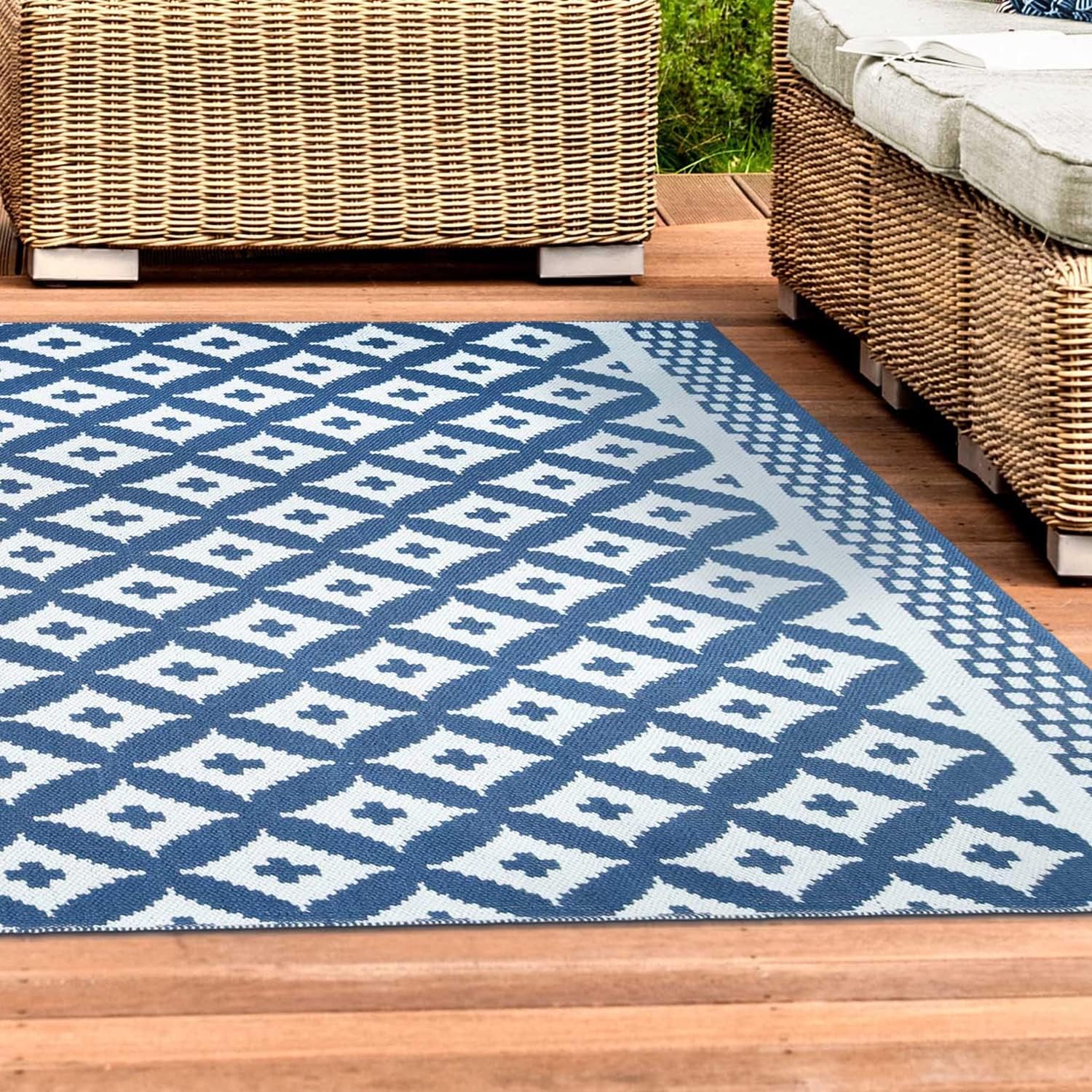 SUPERIOR Alfombra grande para interiores y exteriores, decoración geométrica de celosía, decoración del hogar, patio, entrada, cubierta, porche