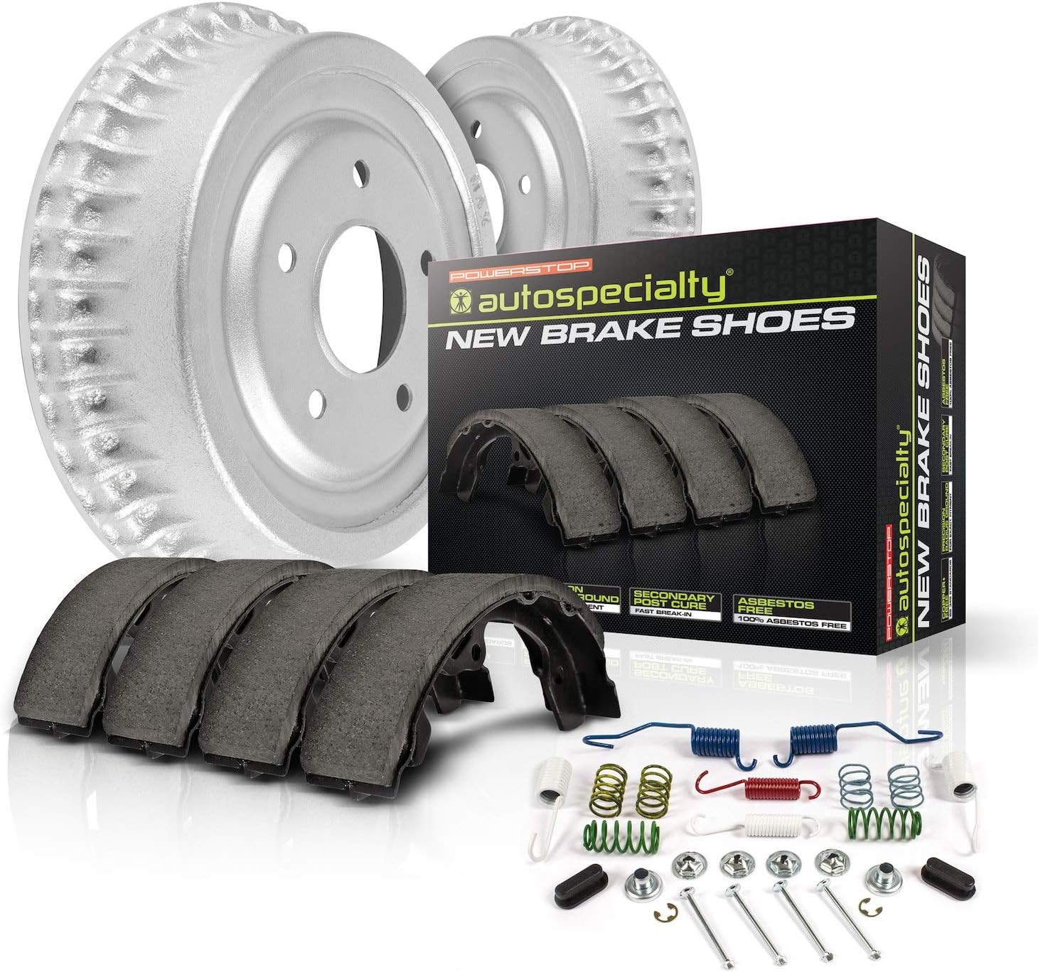 Power Stop KOE15372DK Kit de freno trasero Autospecialty – Tambores de freno OE y pastillas de freno de cerámica