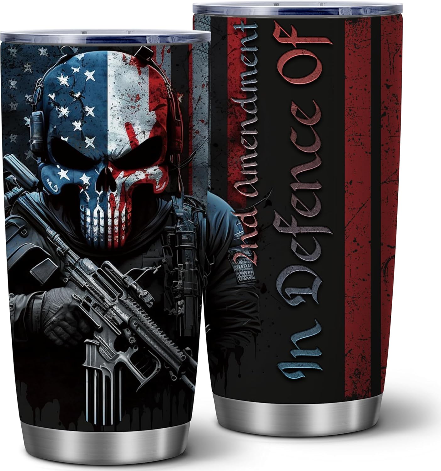 2nd Amendment – Botella de agua de acero inoxidable de 20 onzas con tapa, divertida taza de café de viaje, regalos divertidos para mujeres y hombres