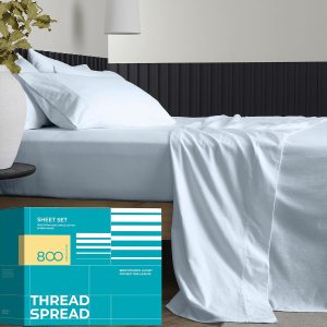 THREAD SPREAD Sábanas 100% de algodón egipcio, tamaño King dividido de 800 hilos, sábanas de 5 piezas para cama ajustable, sábanas de algodón tejido THREAD SPREAD Sábanas 100% de algodón egipcio, tamaño King dividido de 800 hilos, sábanas de 5 piezas para cama ajustable, sábanas de algodón tejido