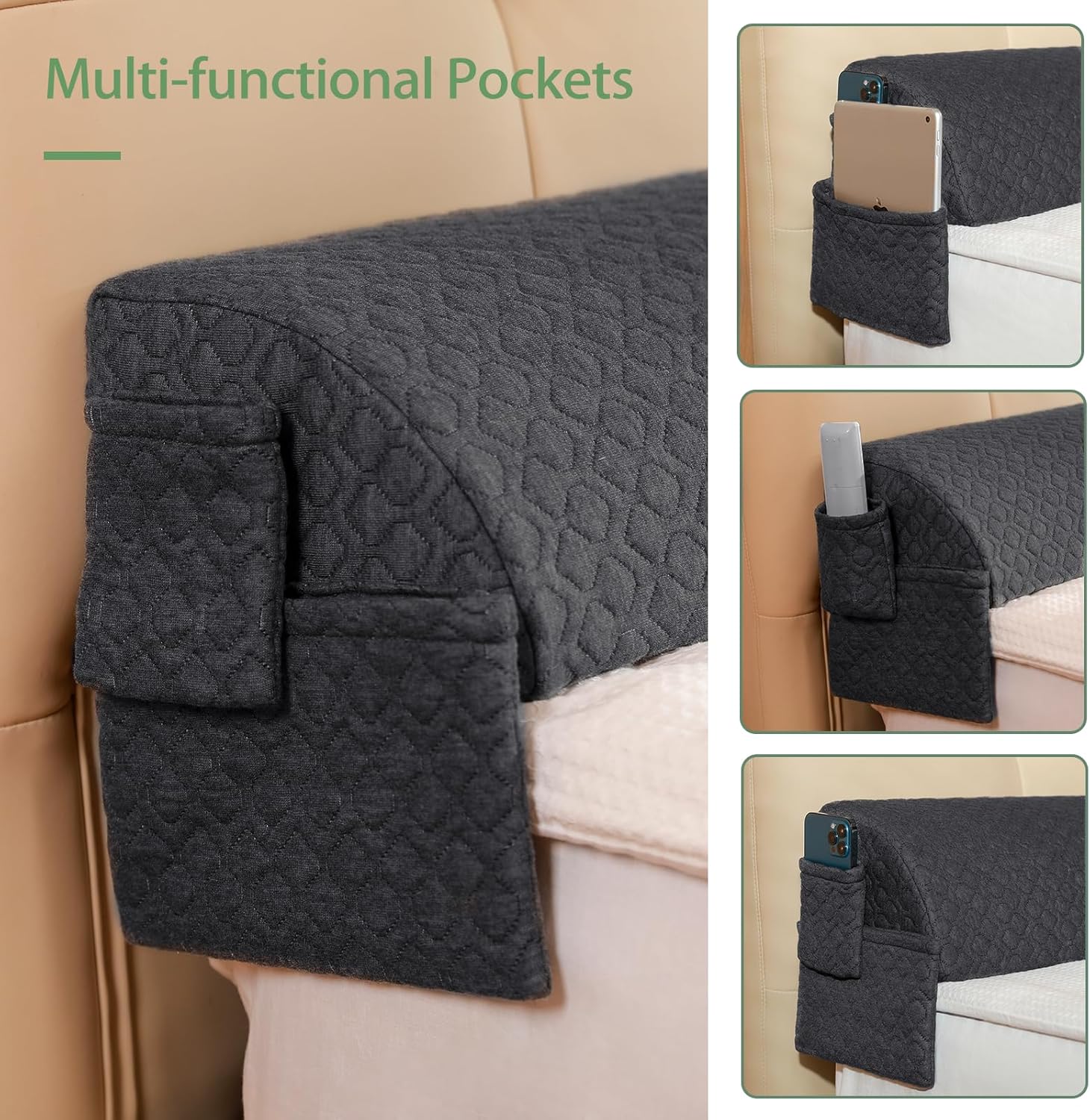 Cabecero de almohada de cuña con funda extraíble, relleno de espacio de cama (0-6 pulgadas), tamaño King (76 x 8 x 6 pulgadas) para dormir, almohada