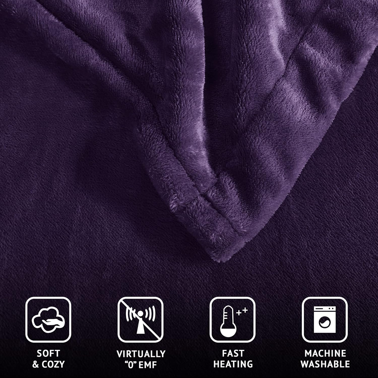 Beautyrest – Manta eléctrica de calentamiento rápido, apagado automático, prácticamente sin campos electromagnéticos, varios ajustes de calor,