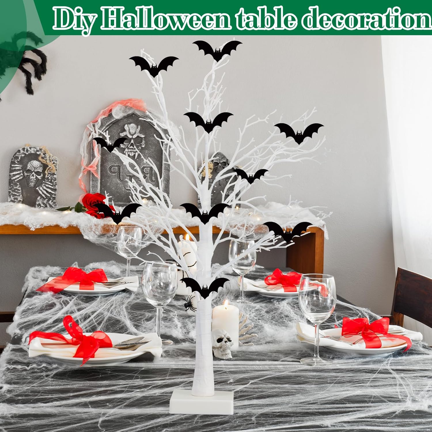 10 centros de mesa de árbol artificial de 24 pulgadas de alto, adorno de Pascua, árbol de plástico para mesa de boda, centros de mesa de país de las