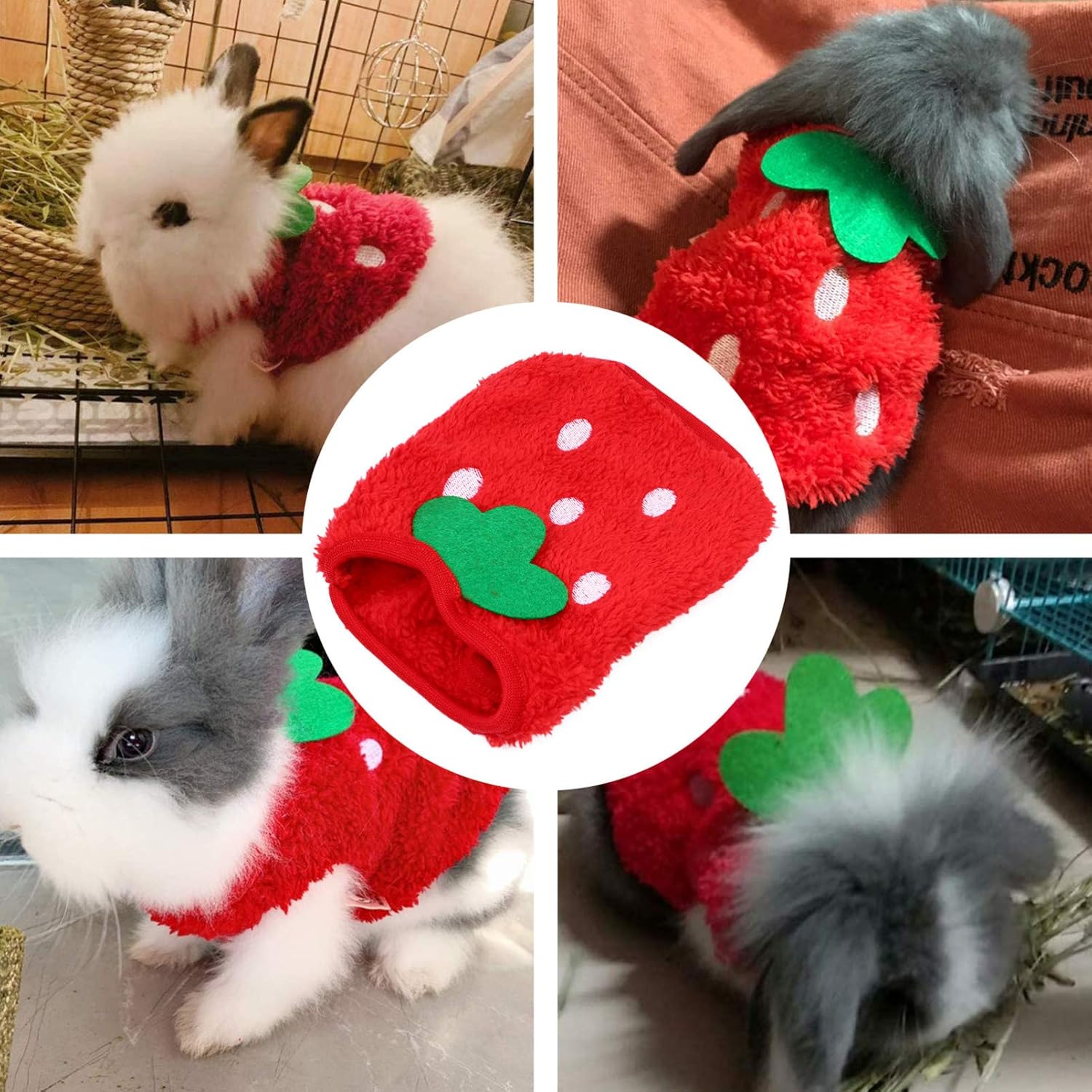 POPETPOP Trajes de conejillo de indias  Ropa de conejo de forro polar cálido para invierno, suéter de conejo, cobaya, chaleco cálido, chaleco de