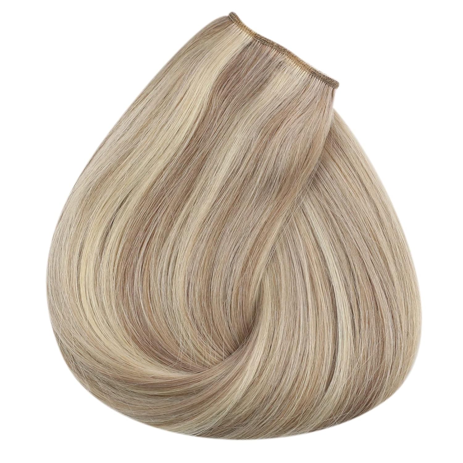 Sunny – Extensiones de cabello humano real rubio con reflejos secretos #18613, extensiones de Hilo milagroso, extensiones de cabello humano con hilo