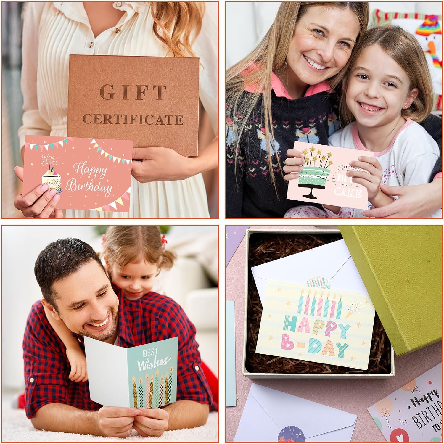Harloon Paquete de 200 tarjetas de feliz cumpleaños surtidas a granel con sobres en blanco y calcomanías de 4 x 6 pulgadas, tarjetas de felicitación