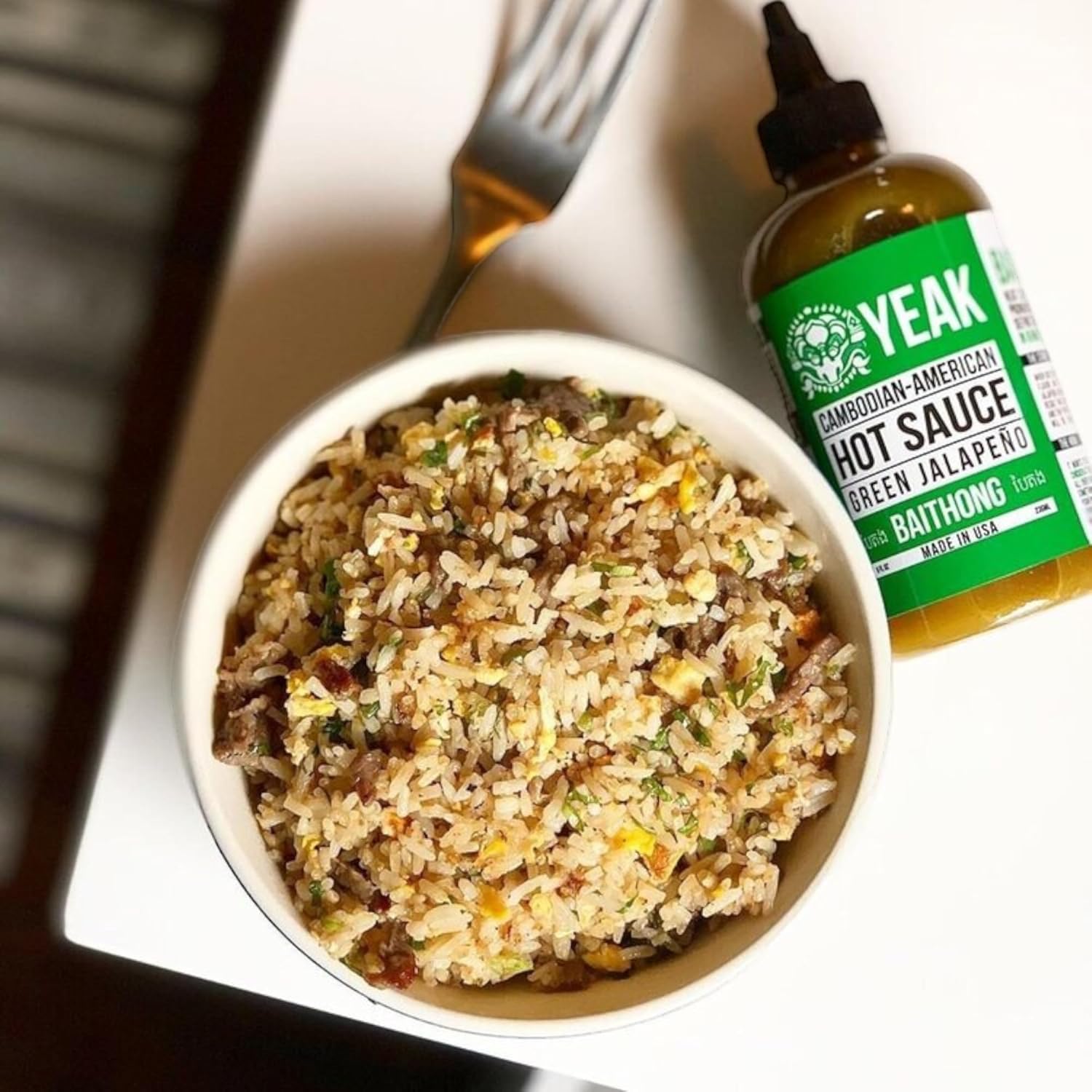 Yeak Inc Salsa picante Baithong Green Jalapeño para filetes Fideos Tacos Salsa Camboyano-Americana (Jalapeño Verde BAITHONG) Nivel de calor Medio