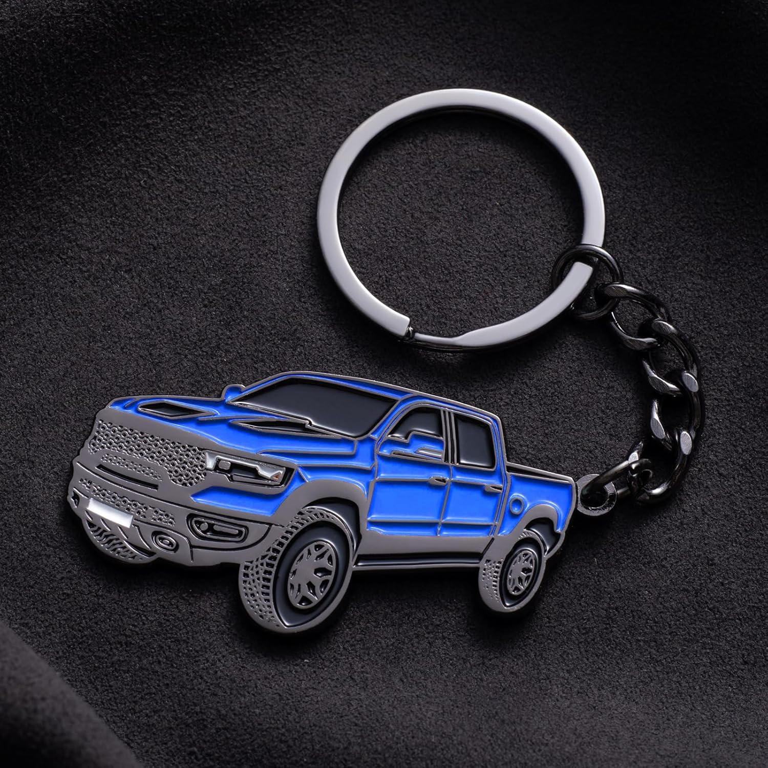 Llavero de auto para Dodge RAM 2023 2022 1500 TRX, funda para llavero Cool Mods, accesorios de 2 x 1.3 pulgadas, color azul hidro