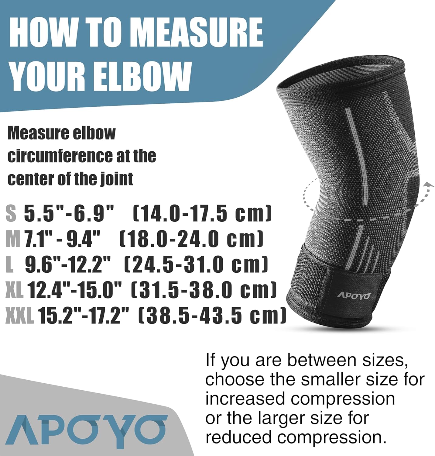 APOYO Codera para tendinitis y codo de tenista, manga de compresión de codo, codo de tenis para mujeres y hombres con correa ajustable para alivio