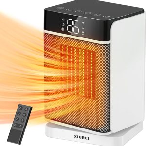 Calentador de espacio para uso en interiores, calor rápido de cerámica PTC de 1500 W, calentador portátil con termostato, modo ECO, oscilación de Calentador de espacio para uso en interiores, calor rápido de cerámica PTC de 1500 W, calentador portátil con termostato, modo ECO, oscilación de