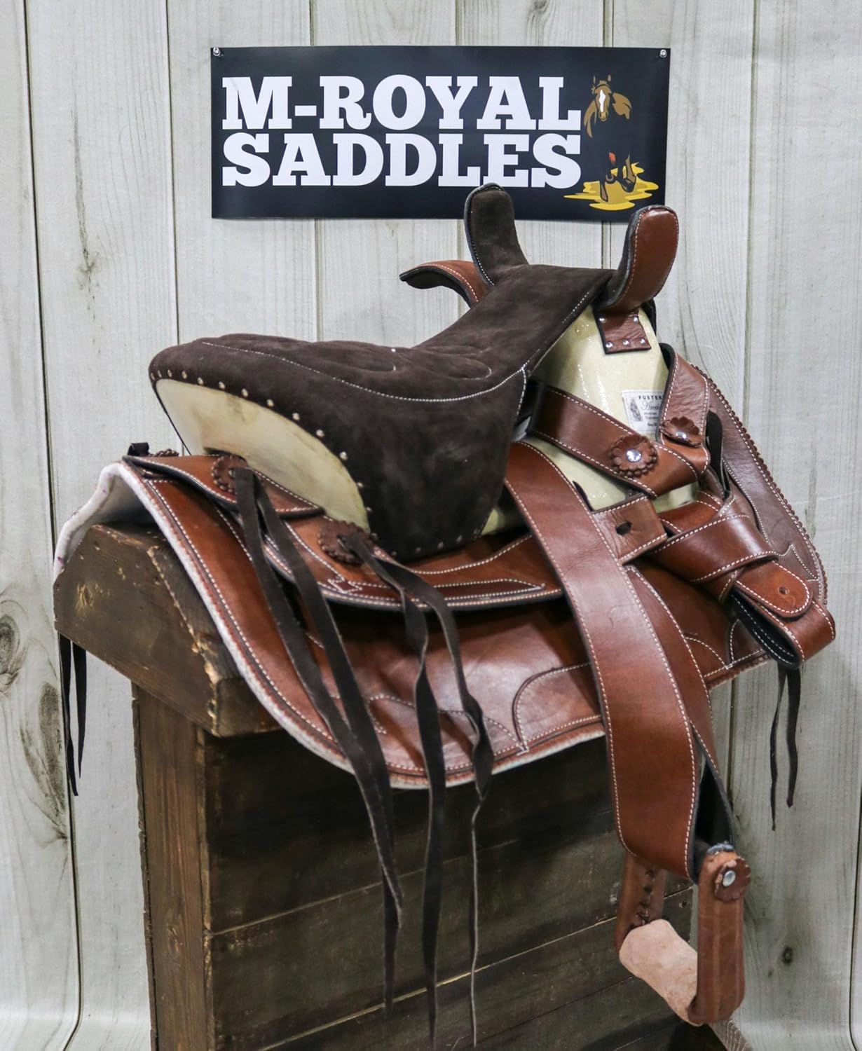 M-Royal Saddles Montura Charra Albarda Escaramuza Marrón Chocolate 15.5″