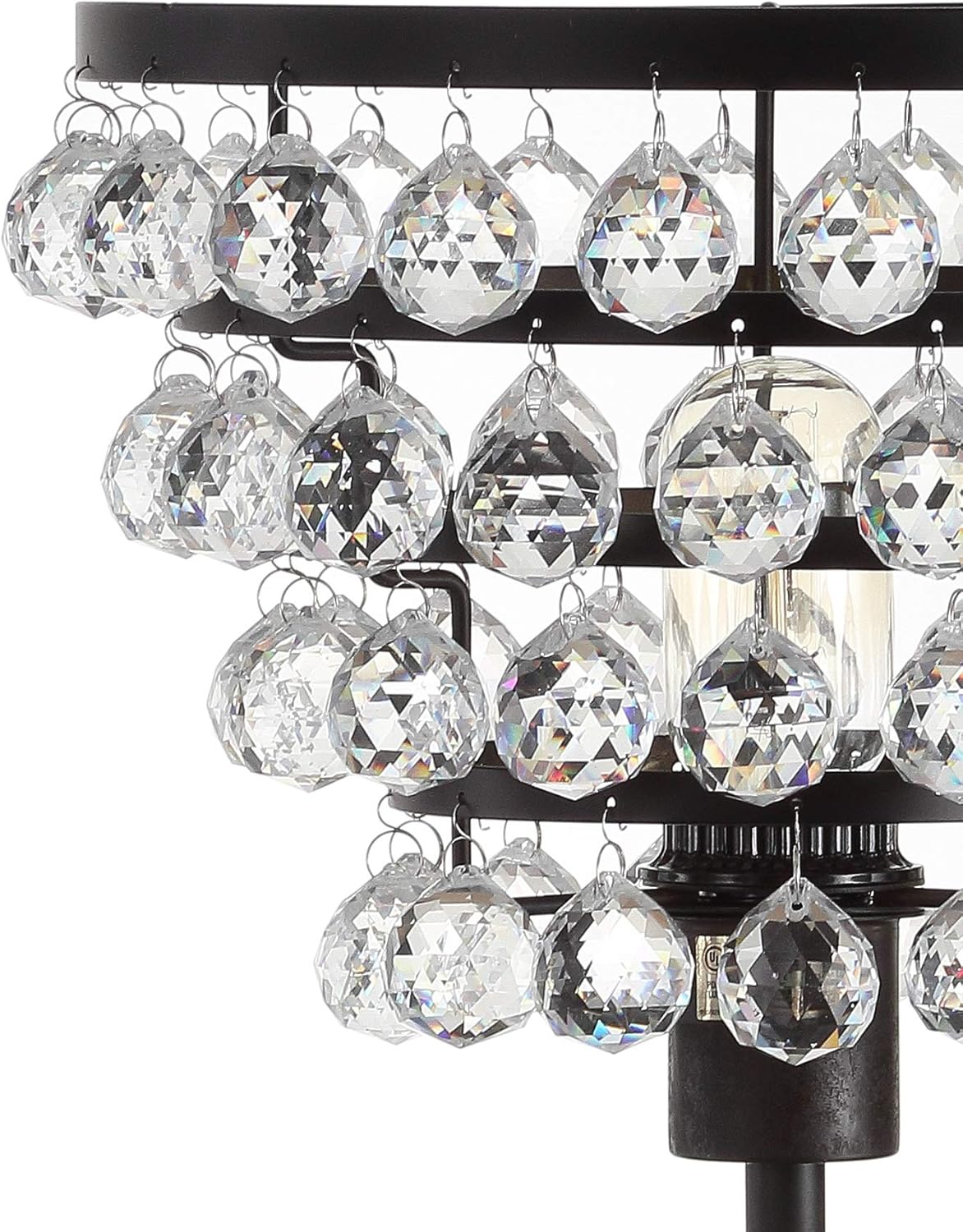 JONATHAN Y JYL9004A Buckingham – Lámpara de mesa de cristal y metal de 25 pulgadas, moderna y contemporánea, lámpara de mesita de noche para
