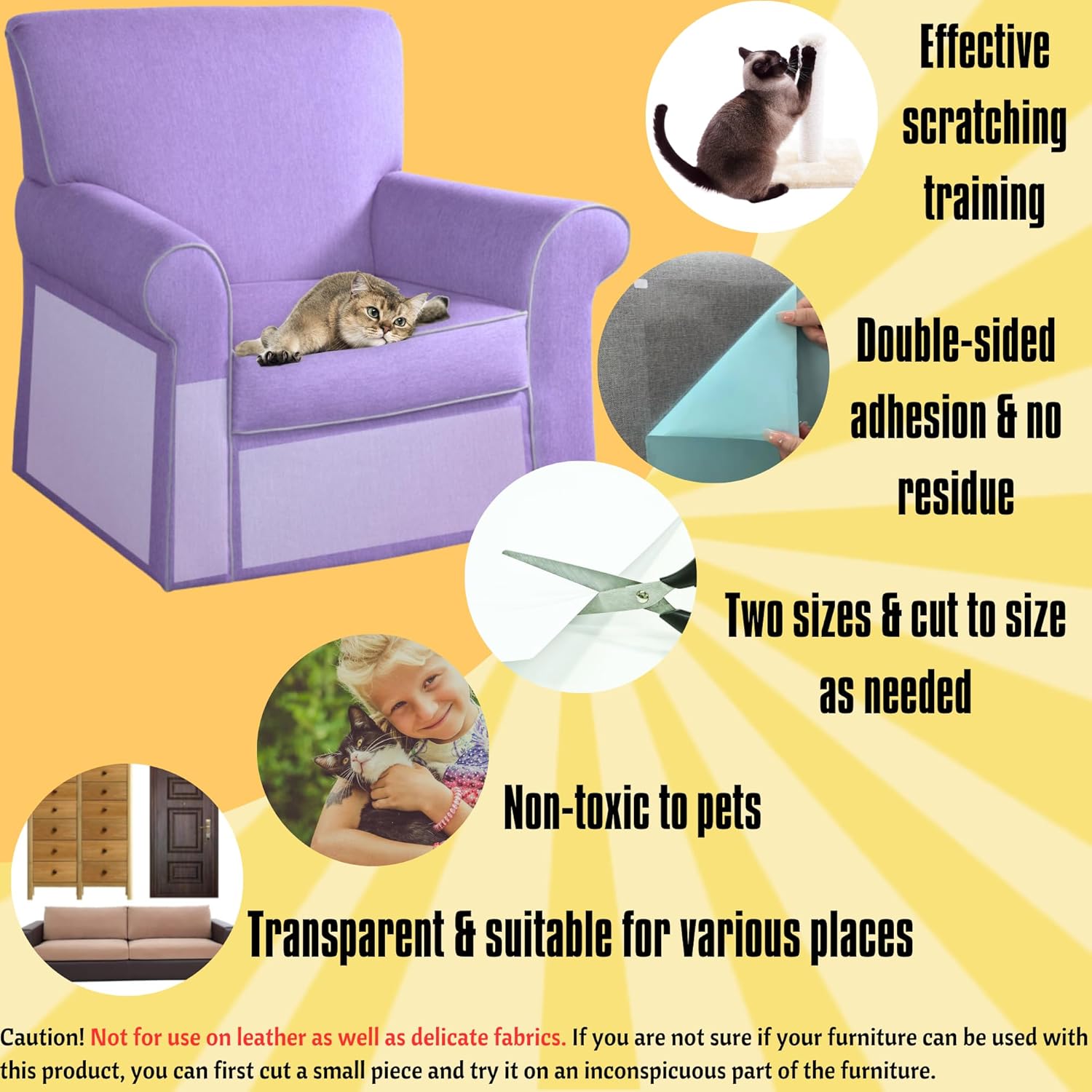 18 cintas de entrenamiento para gatos, cinta adhesiva de doble cara para gatos, protector de sofá contra garras de gato, protector de muebles de