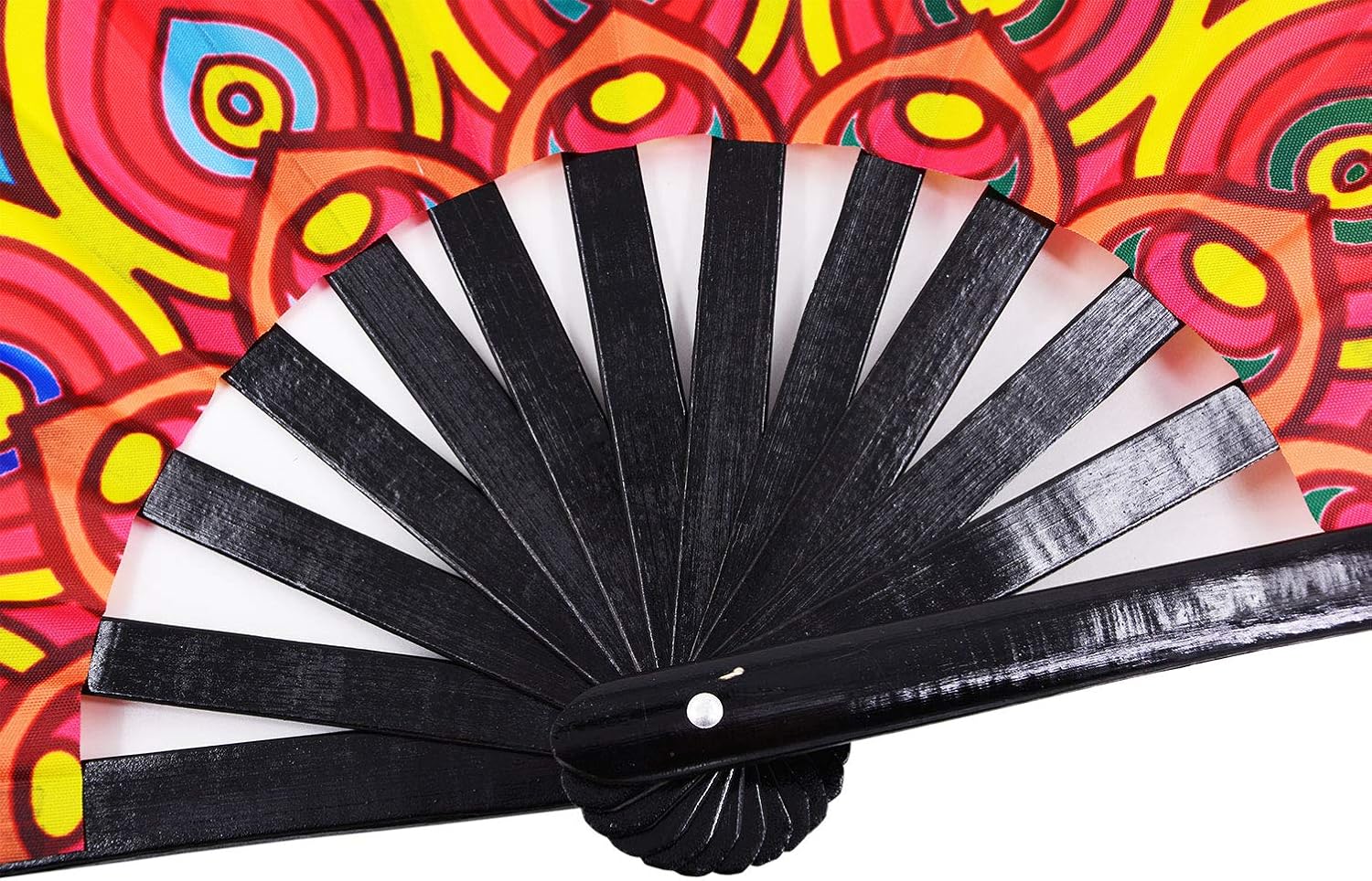 Amajiji Ventilador plegable grande, accesorios de festival rave para hombresmujeres, ventilador de mano de bambú chineasejaponés, decoración de