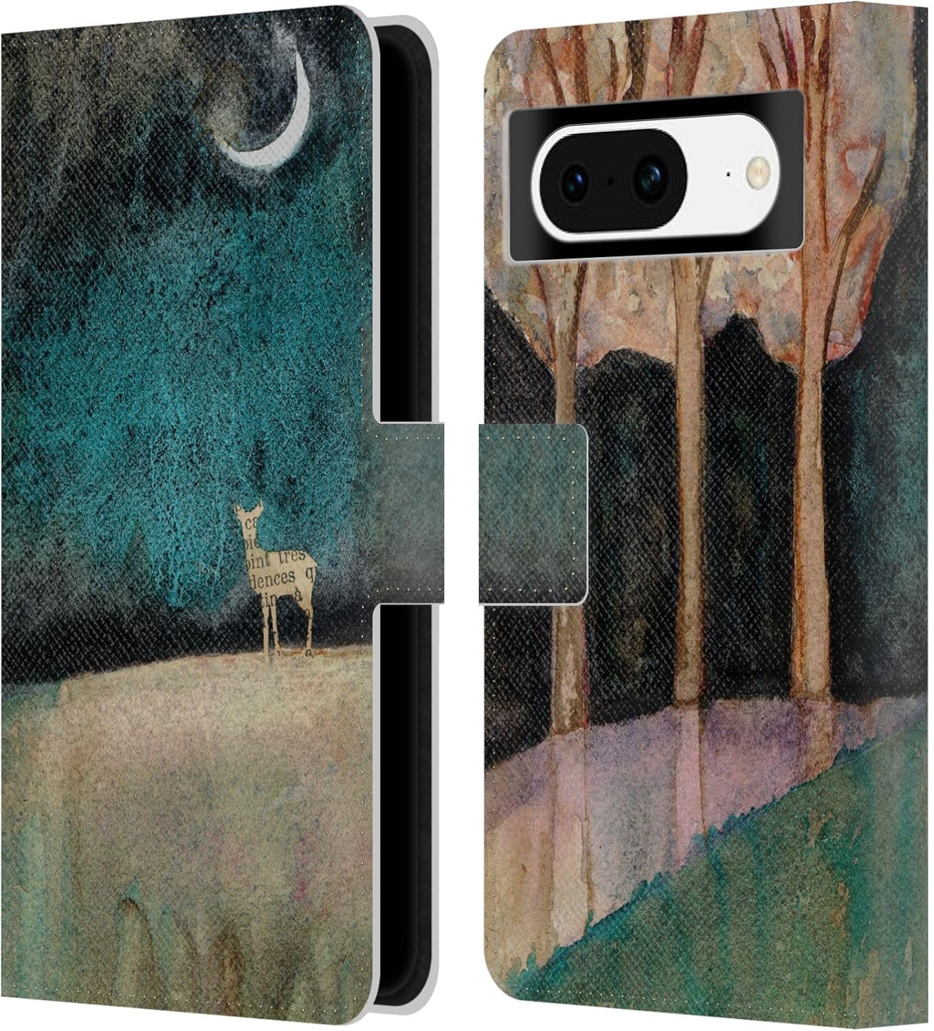 Head Case Designs Officially Licensed Wyanne Quiet Nature 2 Leather Book Wallet Case Cover Compatible with Google Pixel 8