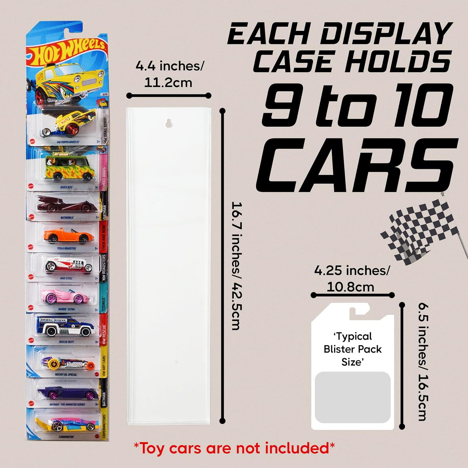 Modelo Car Display Case – Soporte para hasta 30 autos – Compatible con Hot Wheels Matchbox – Organizador de coche de juguete fundido a presión para