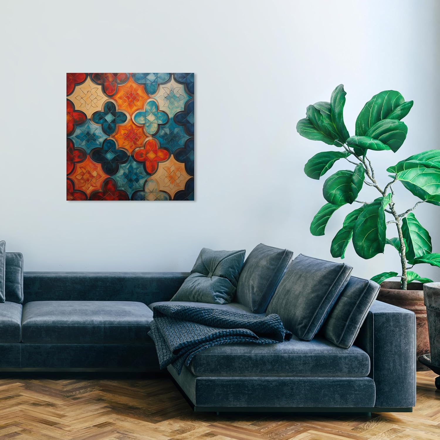 Wynwood Studio Lienzo abstracto y contemporáneo envuelto  Quadro di Mosaico I, arte de pared para sala de estar, dormitorio y baño, 30 x 30