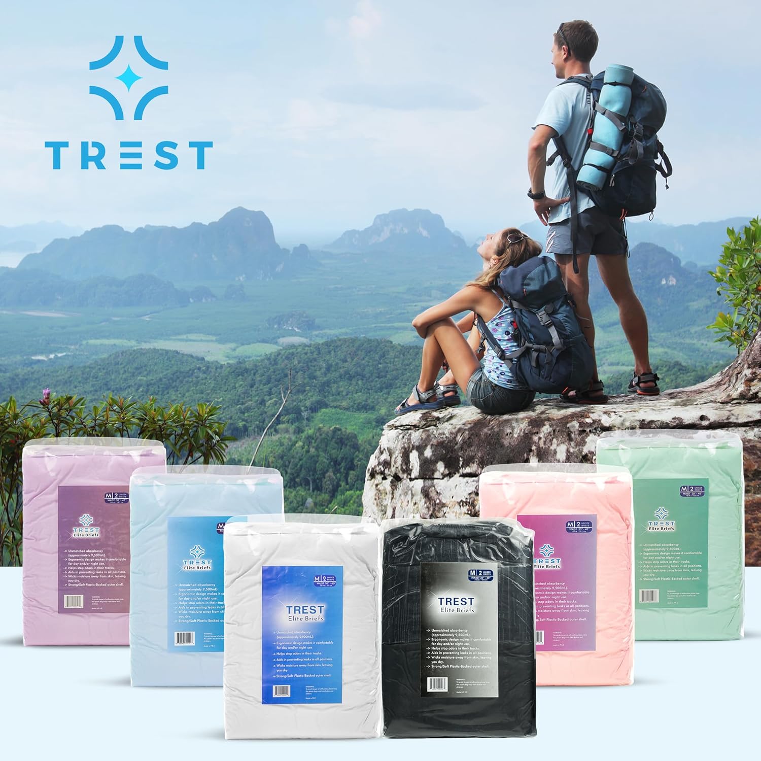 TREST Elite – Calzoncillos para hombres y mujeres, pañales nocturnos para incontinencia, absorción de élite, cómodos, neutralizantes de olores y