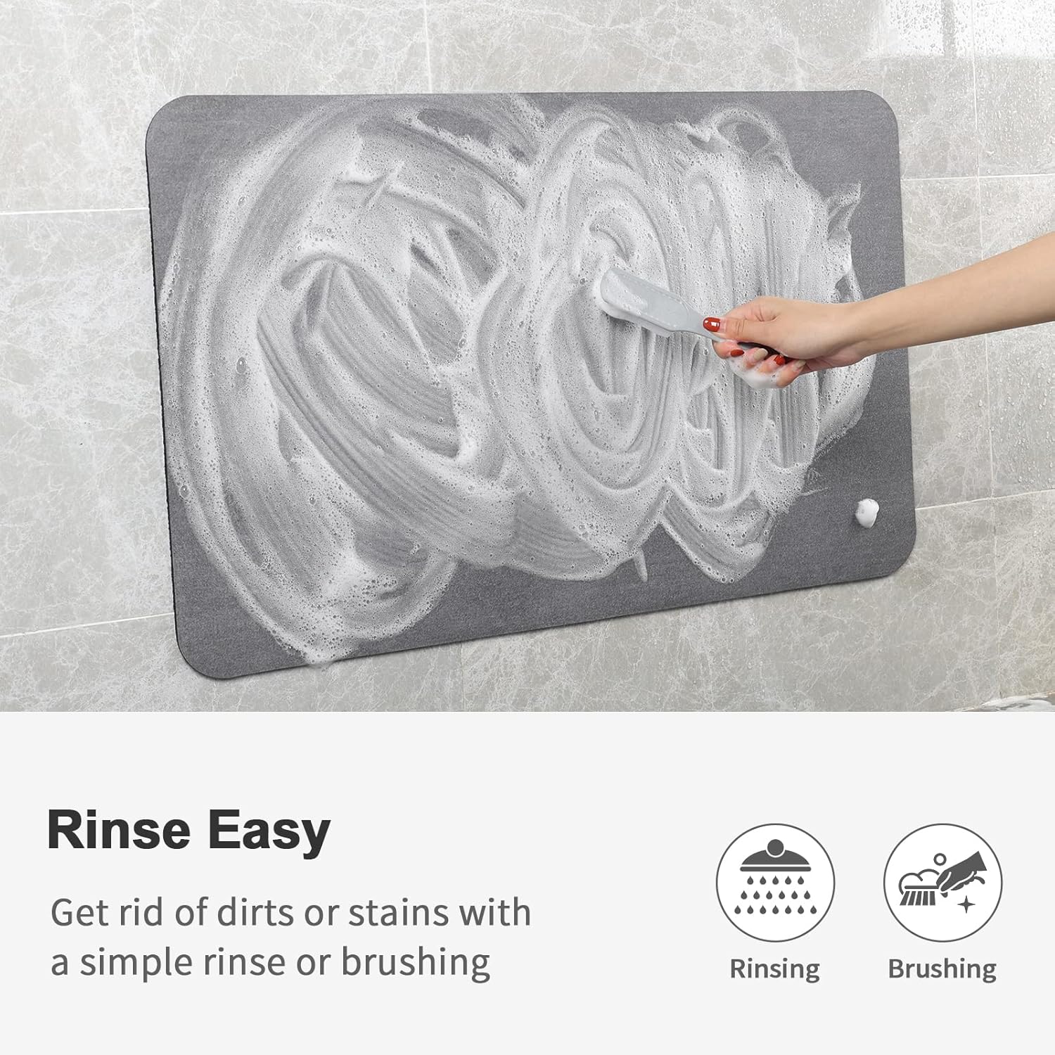 Stiio – Tapetes de baño de 17 x 29.5 pulgadas para baño, súper absorbentes, de secado rápido, de goma antideslizante, delgadas, para debajo de la