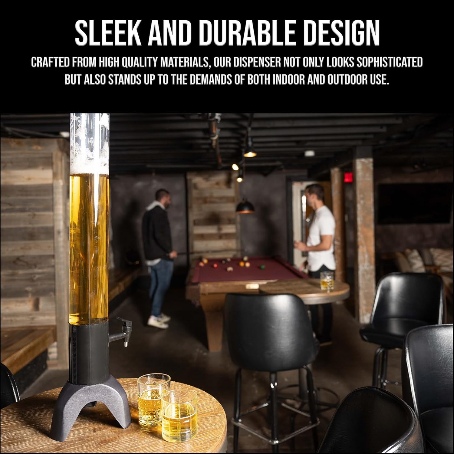 Torre de cerveza 3L Torre de cerveza l Dispensador de bebidas con grifo l Torre de cerveza apilable l Ahorro de espacio y dispensador de bebidas