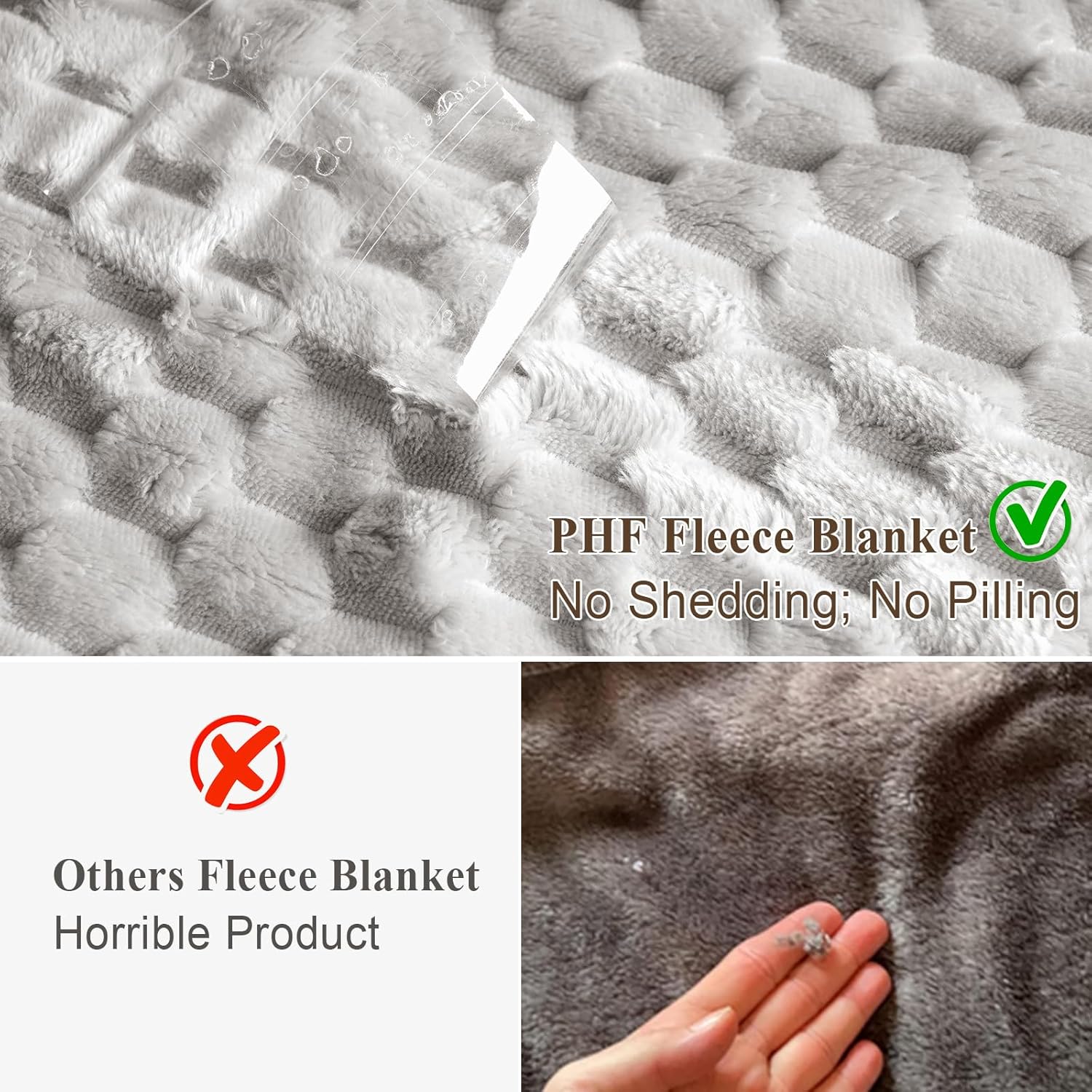 PHF Manta de forro polar de franela ultra suave, tamaño King, ligera manta de forro polar jacquard 3D, no se desprende, no hace bolitas, manta