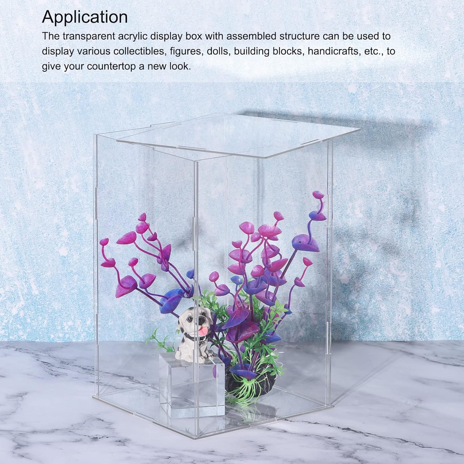 MECCANIXITY Vitrina de acrílico Caja de plástico transparente montar escaparate a prueba de polvo 16x14x8 pulgadas para artículos coleccionables